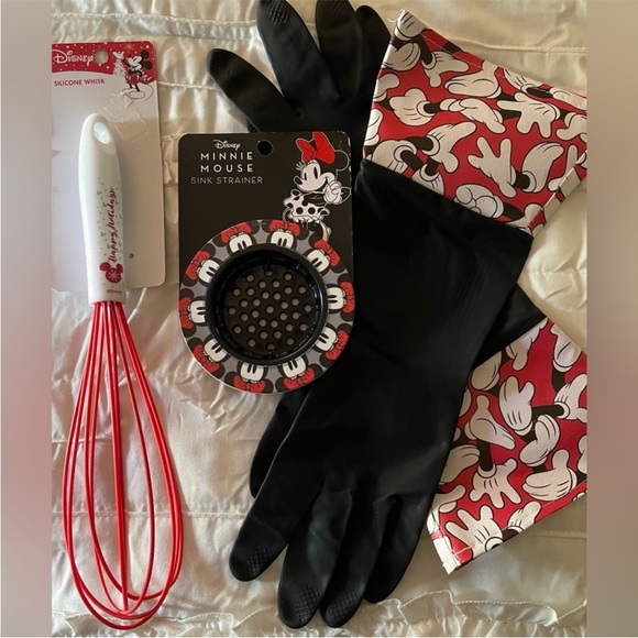 NWT Disney Minnie Mouse LOT/3 Kitchen Items Reusable Gloves Whisk Sink Strainer - Picture 7 of 8